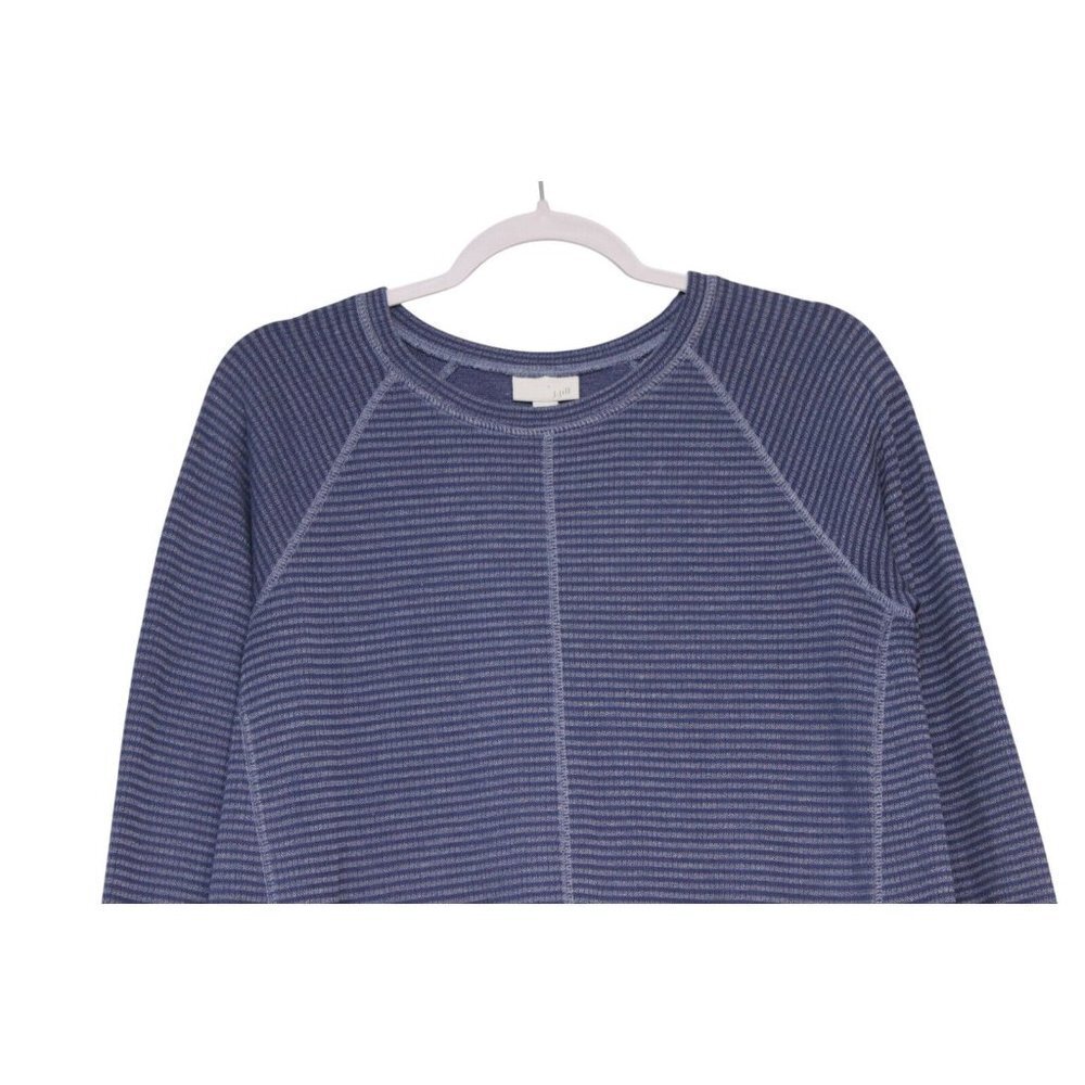J Jill Sweater Dress Size Small Long Sleeve Blue Striped Cotton Casual Boho - Picture 2 of 13